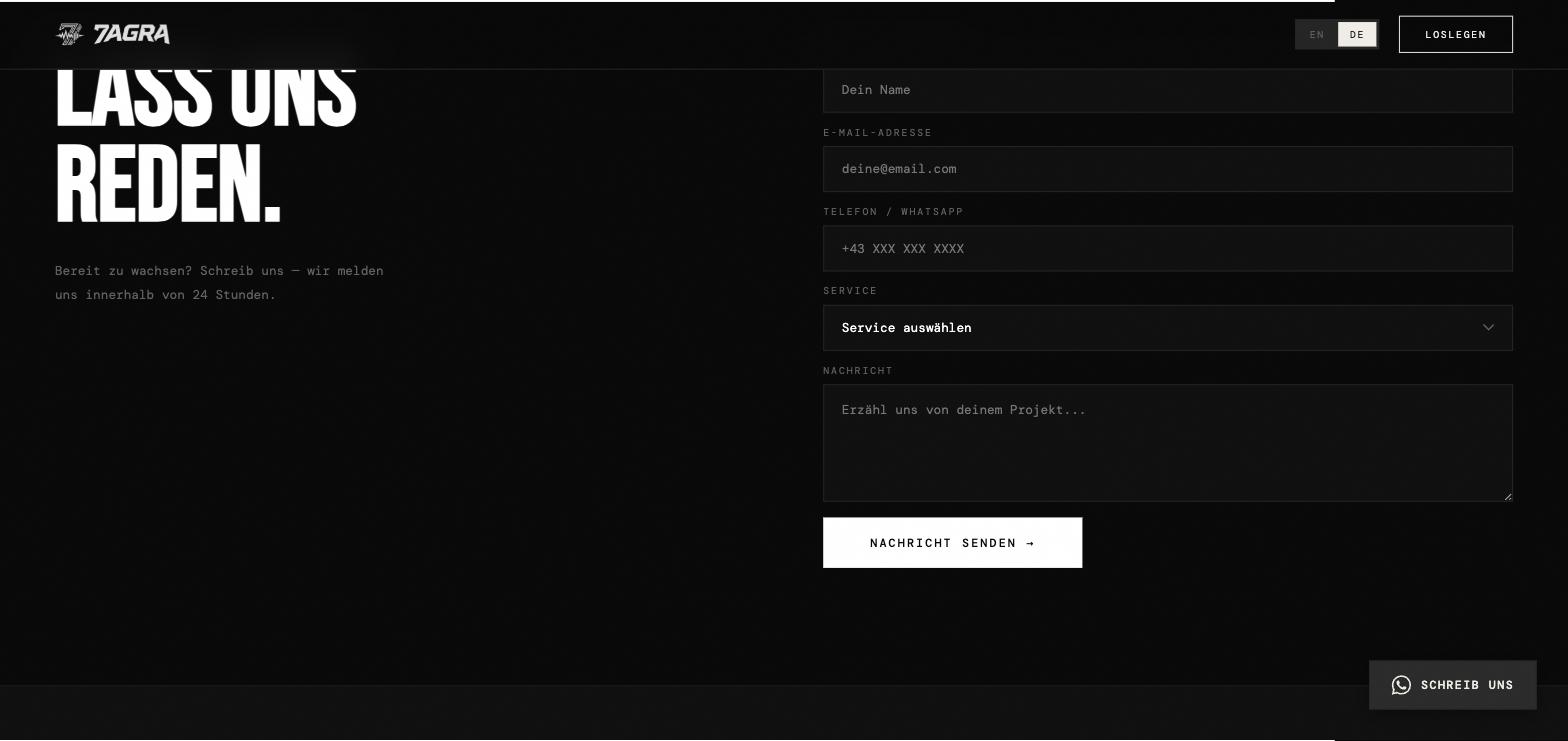 7agra.com — starting an enquiry, in German