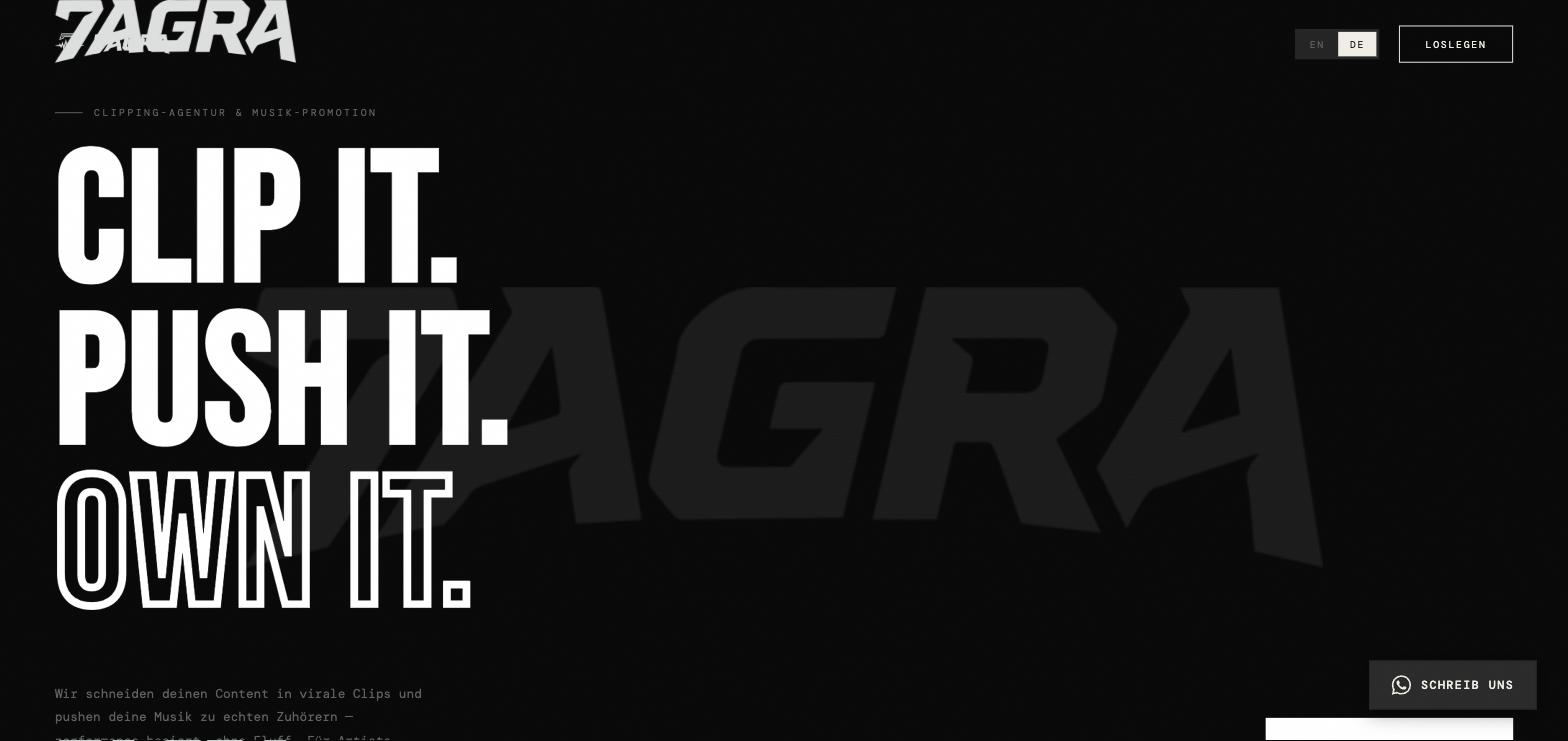 7agra.com homepage in German