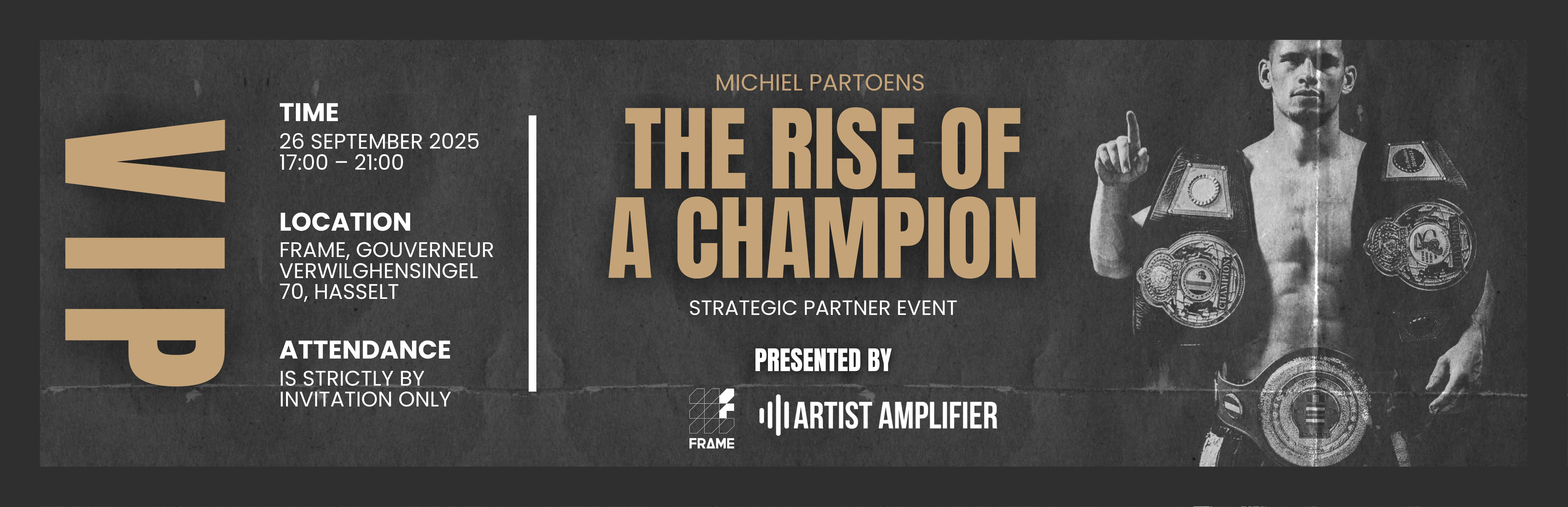 Michiel Partoens: The Rise of a Champion — premium Gold VIP ticket, back