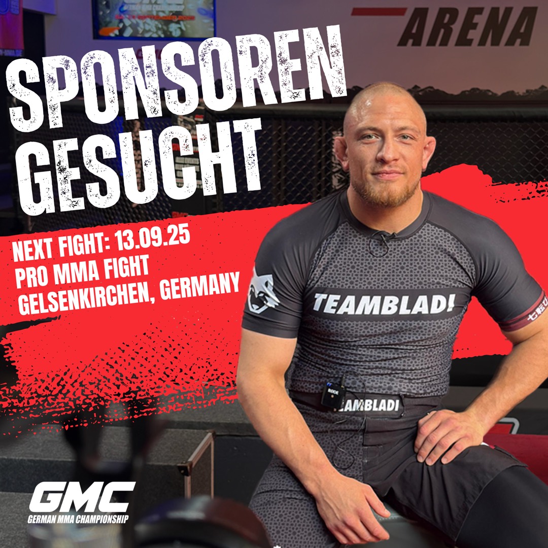 Sponsoren gesucht post for Matthias “Sefyu” Lohner — next fight 13 September 2025, pro MMA, Gelsenkirchen, Germany