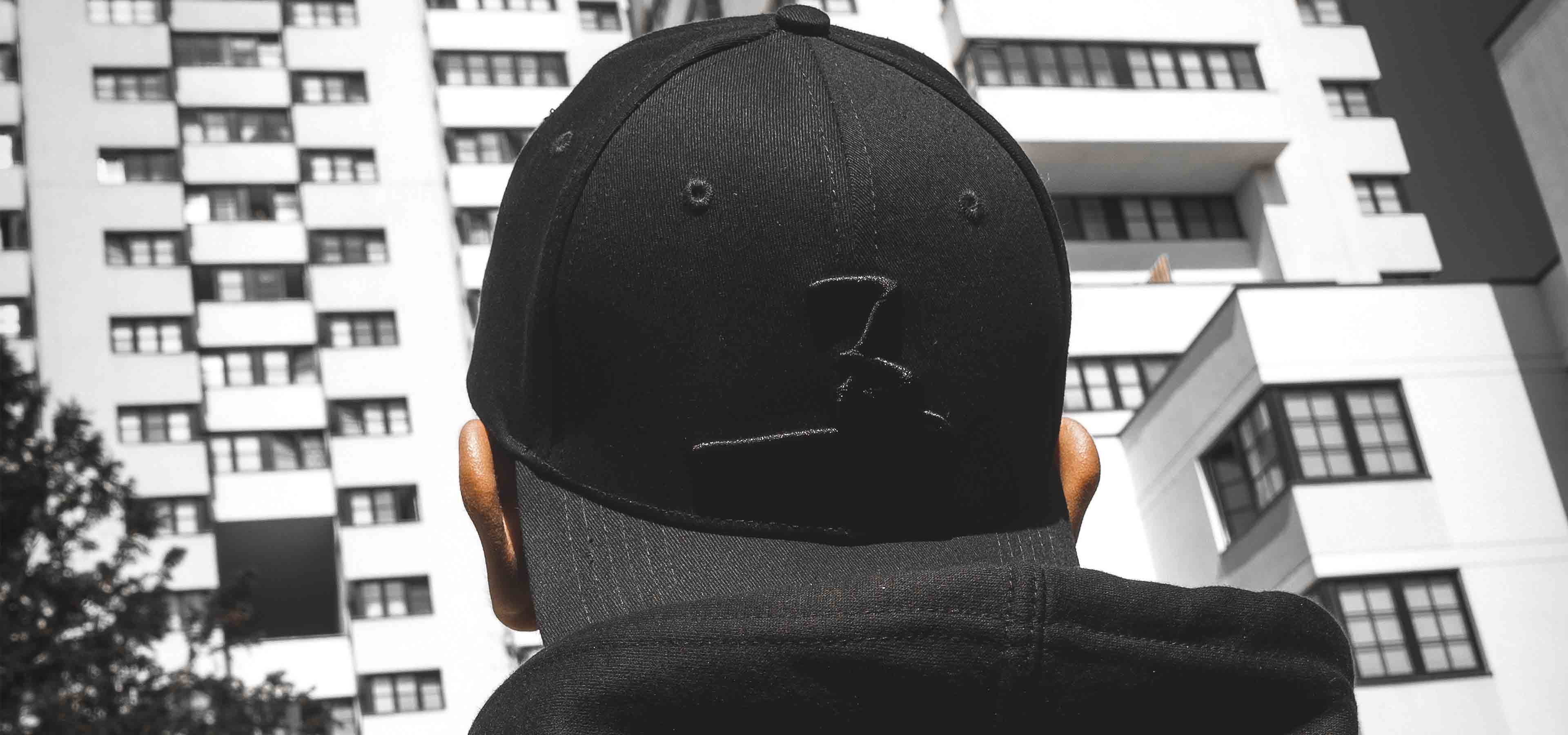 TEAMBLADI headwear collection — cap, editorial shot