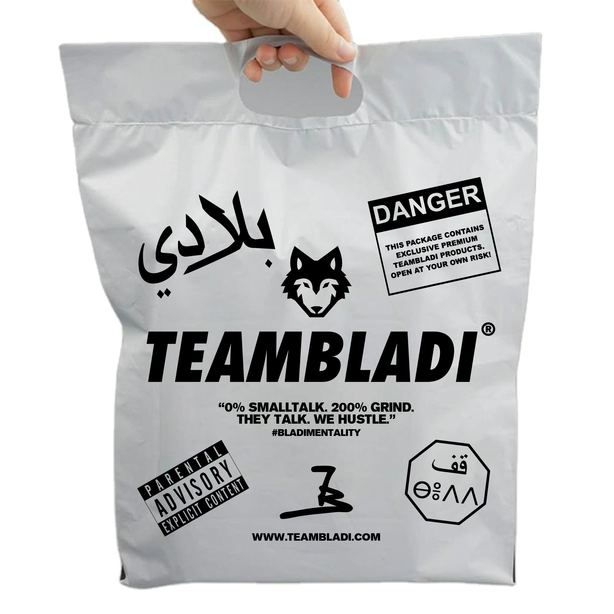 TEAMBLADI branded polymailer shipping packaging