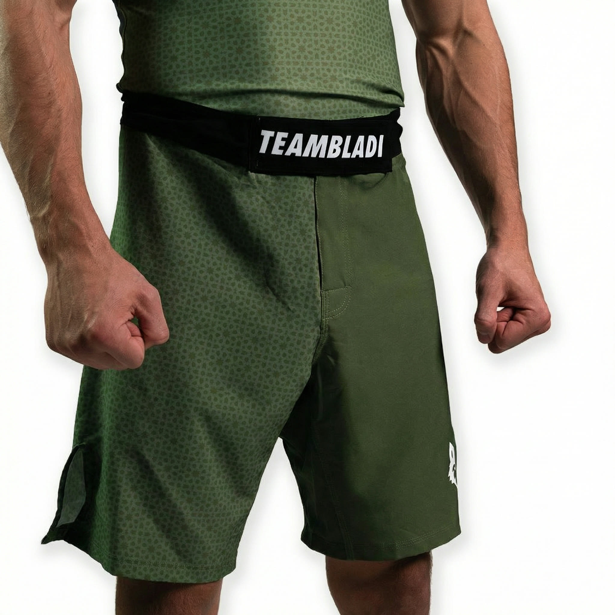 TEAMBLADI Tabia Jungle MMA fight shorts, worn