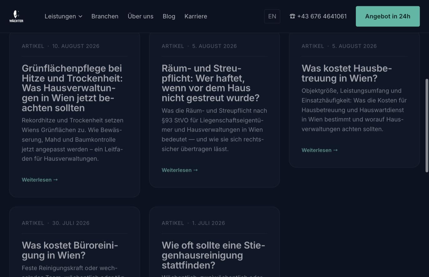 Blog index on wg-dienstleistungen.at